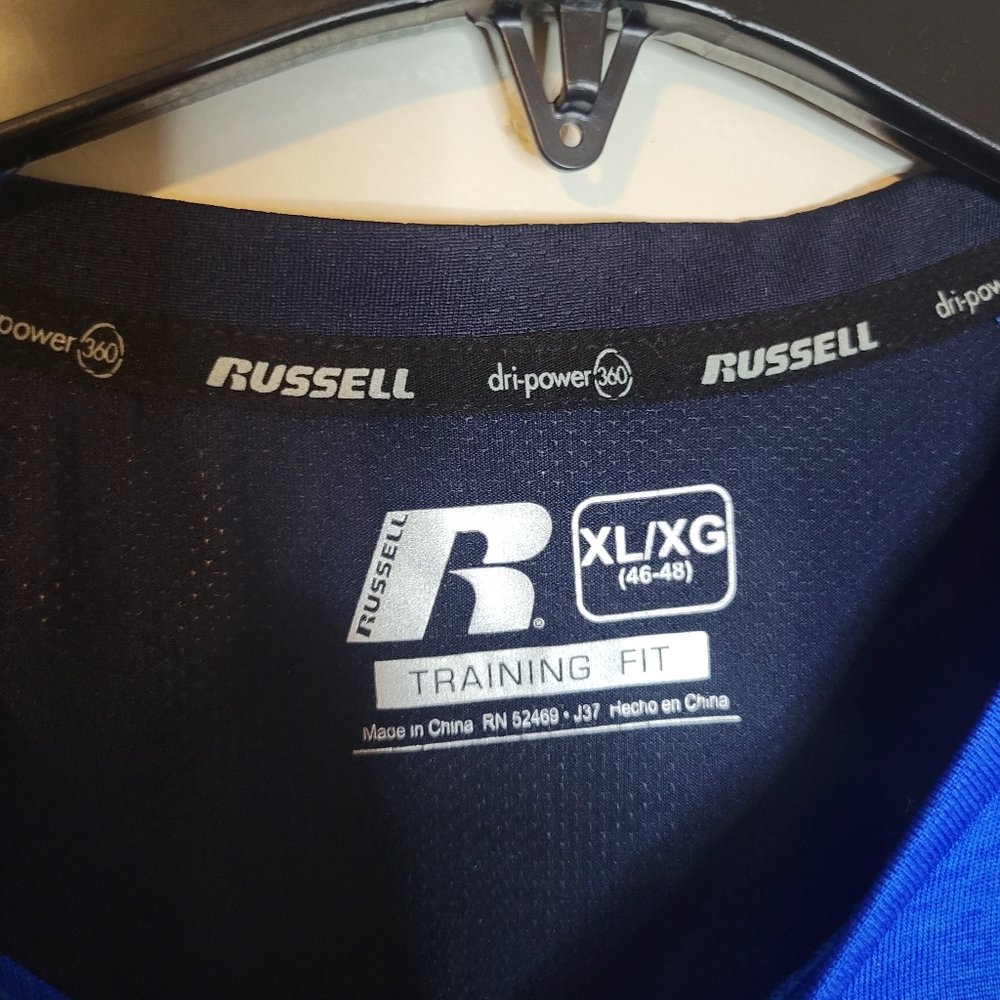 Russell Training Fit Blue Breathable shirt - Picture 4 of 5